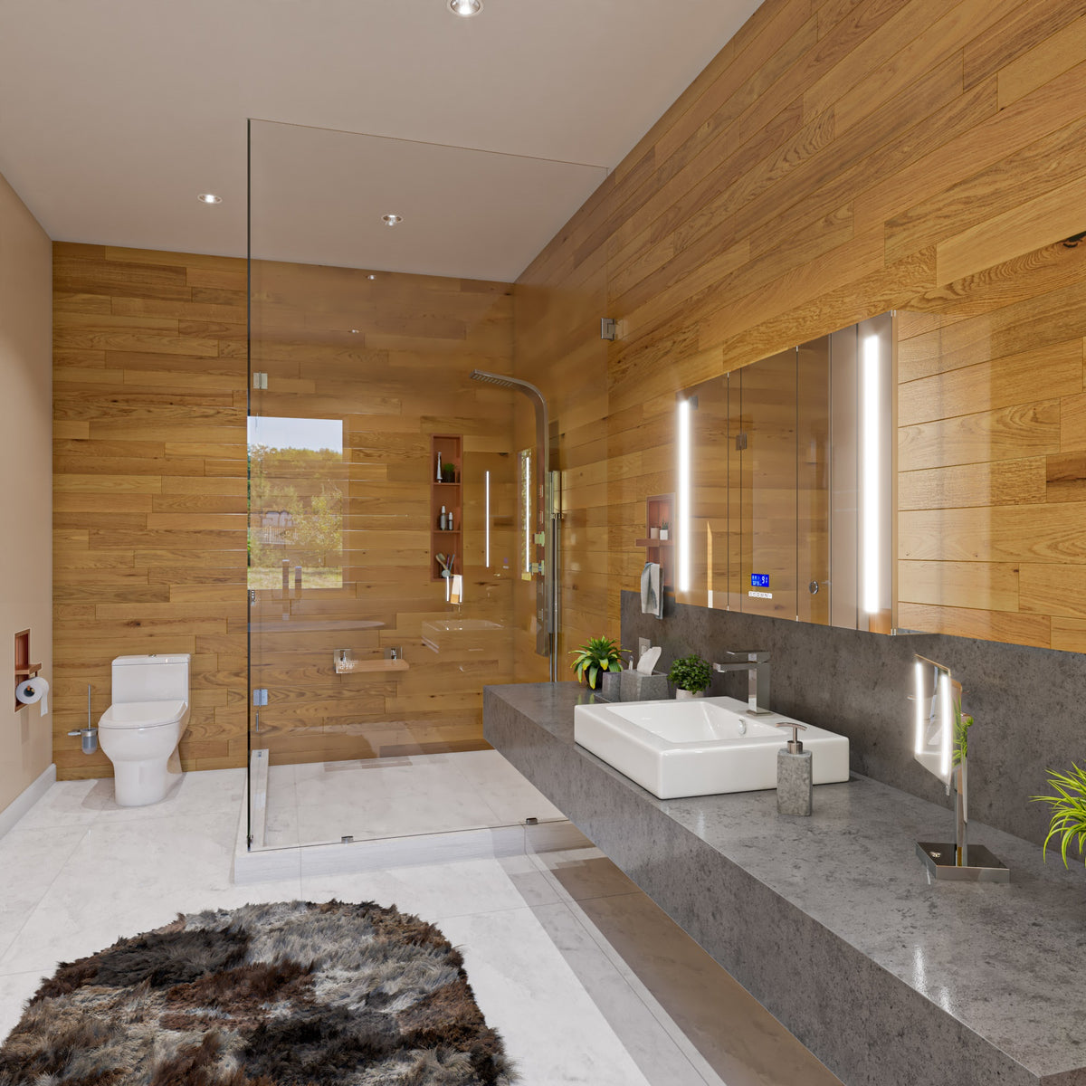 ALFI Modern Stainless Steel Shower Panel with 4 Body Sprays ABSP10