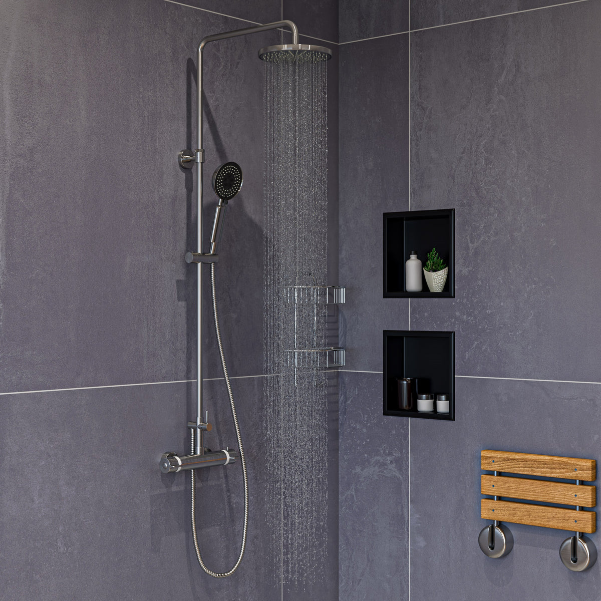 ALFI Round Style Thermostatic Exposed Shower Set AB2867