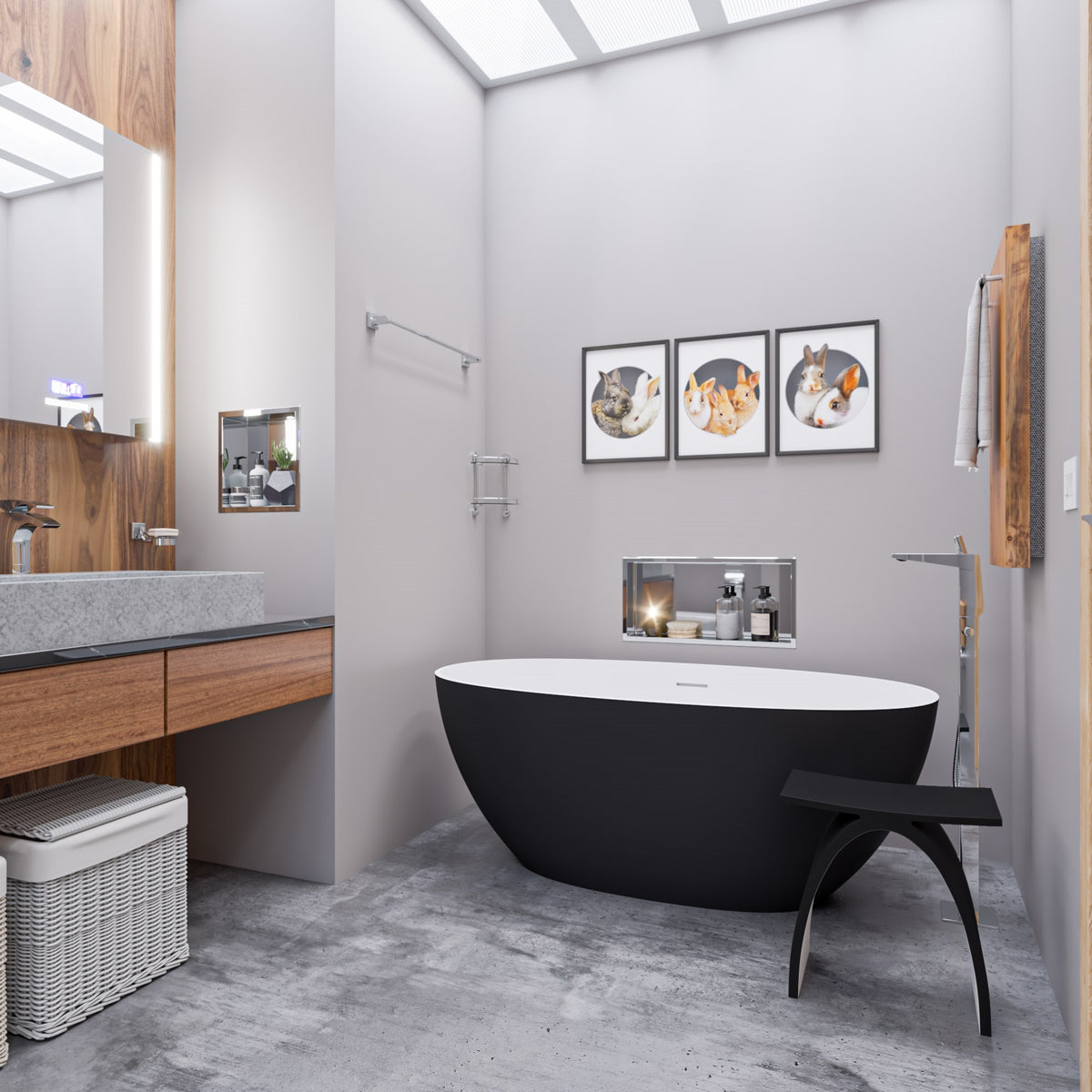 ALFI Single Hole Floor Mounted Tub Filler with Hand Held Shower Head in Polished Chrome - Solid Brass Construction - in a bathroom setting - AB2475 - Vital Hydrotherapy