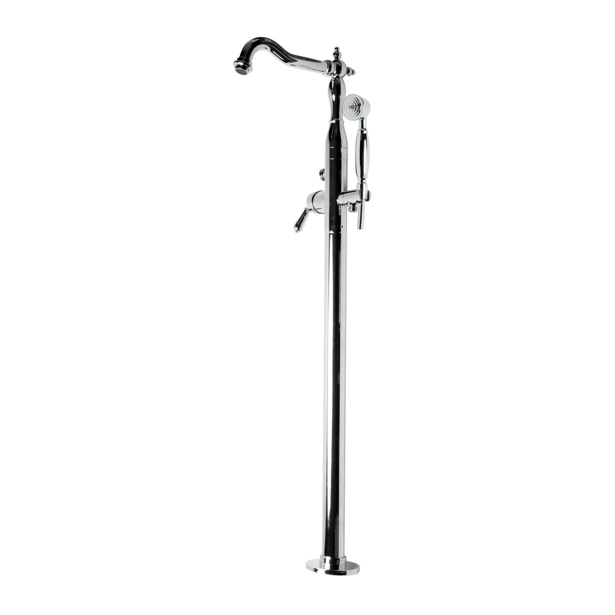 ALFI Traditional Freestanding Floor Mounted Spout Bath Tub Filler with Hand Held Shower Head AB2553