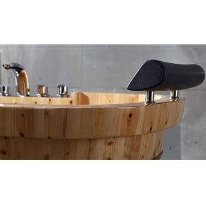 ALFI 65-Inch Cedar Wooden Freestanding Bathtub with Fixtures & Headrests - 2 Person AB1130