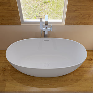 ALFI brands Curved Floor Mounted Tub Filler with Hand Held Shower Head AB2180
