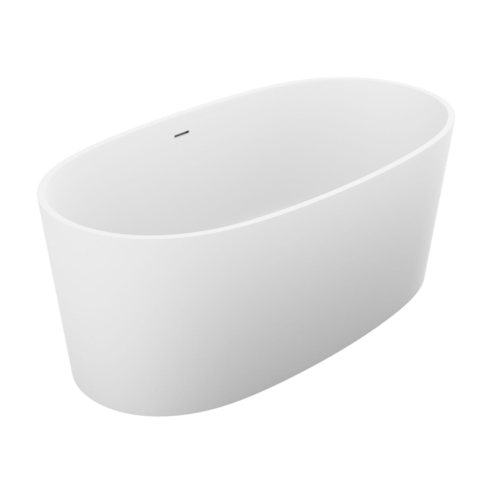 Anzzi Bellentin 5.1 ft. Solid Surface Center Drain Freestanding Bathtub in Matte White FT-AZ8416