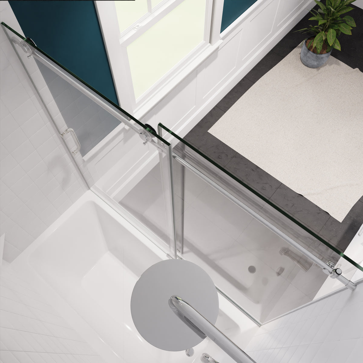 Anzzi Don Series 60 in. x 62 in. Frameless Sliding Tub Door SD-AZ17-01