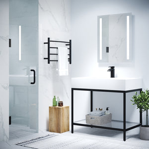 Anzzi Fellow Series 24 in. by 72 in. Frameless Hinged Shower Door with Handle SD-AZ09-01