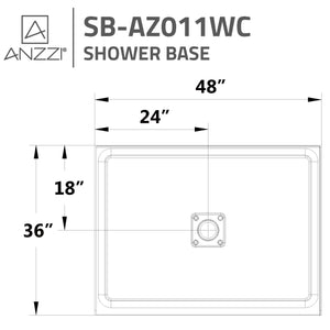 Anzzi Fissure Series 48 in. x 36 in. Shower Base in White SB-AZ011WC