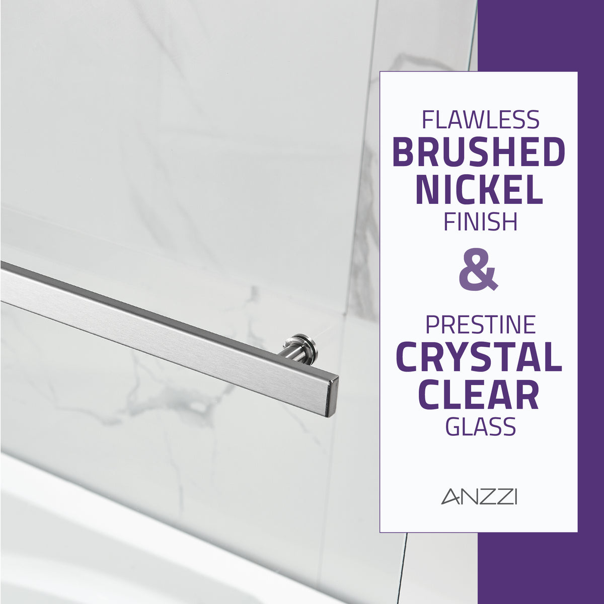 Anzzi Galleon 48 in. x 58 in. Frameless Tub Door with TSUNAMI GUARD SD-AZ054-01
