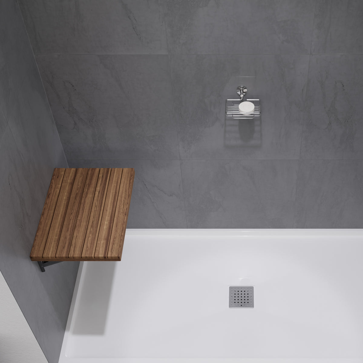 Anzzi Goreme 12.6'' Teak Wall Mounted Shower Seat AC-AZ20