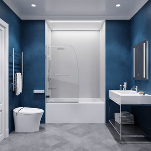 Anzzi Grand Series 31.5 in. by 56 in. Frameless Hinged Tub Door SD-AZ10-01