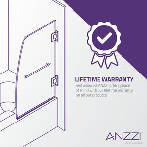 Anzzi Grand Series 31.5 in. by 56 in. Frameless Hinged Tub Door SD-AZ10-01