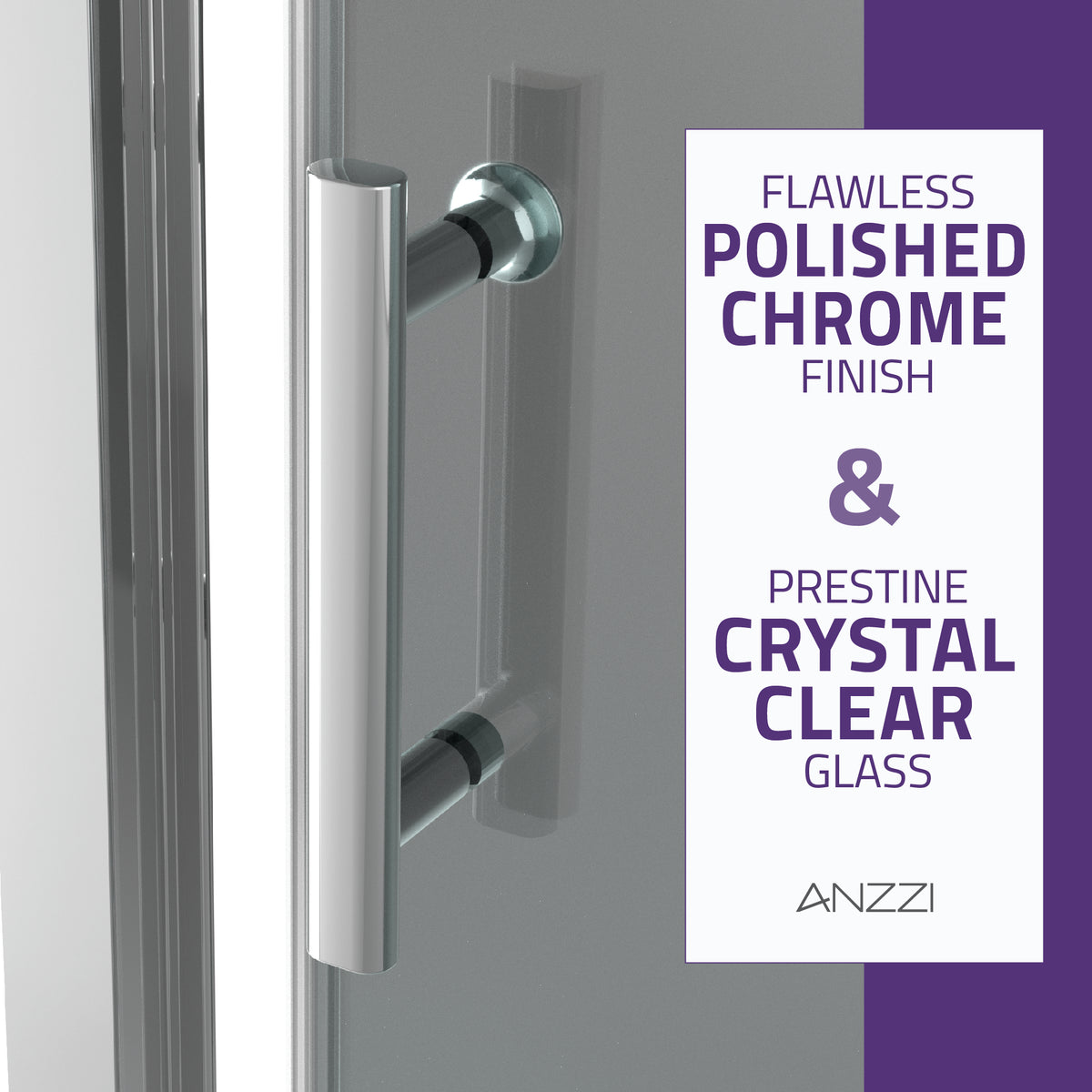 Anzzi Halberd 48 in. x 72 in. Framed Shower Door with TSUNAMI GUARD SD-AZ052-01