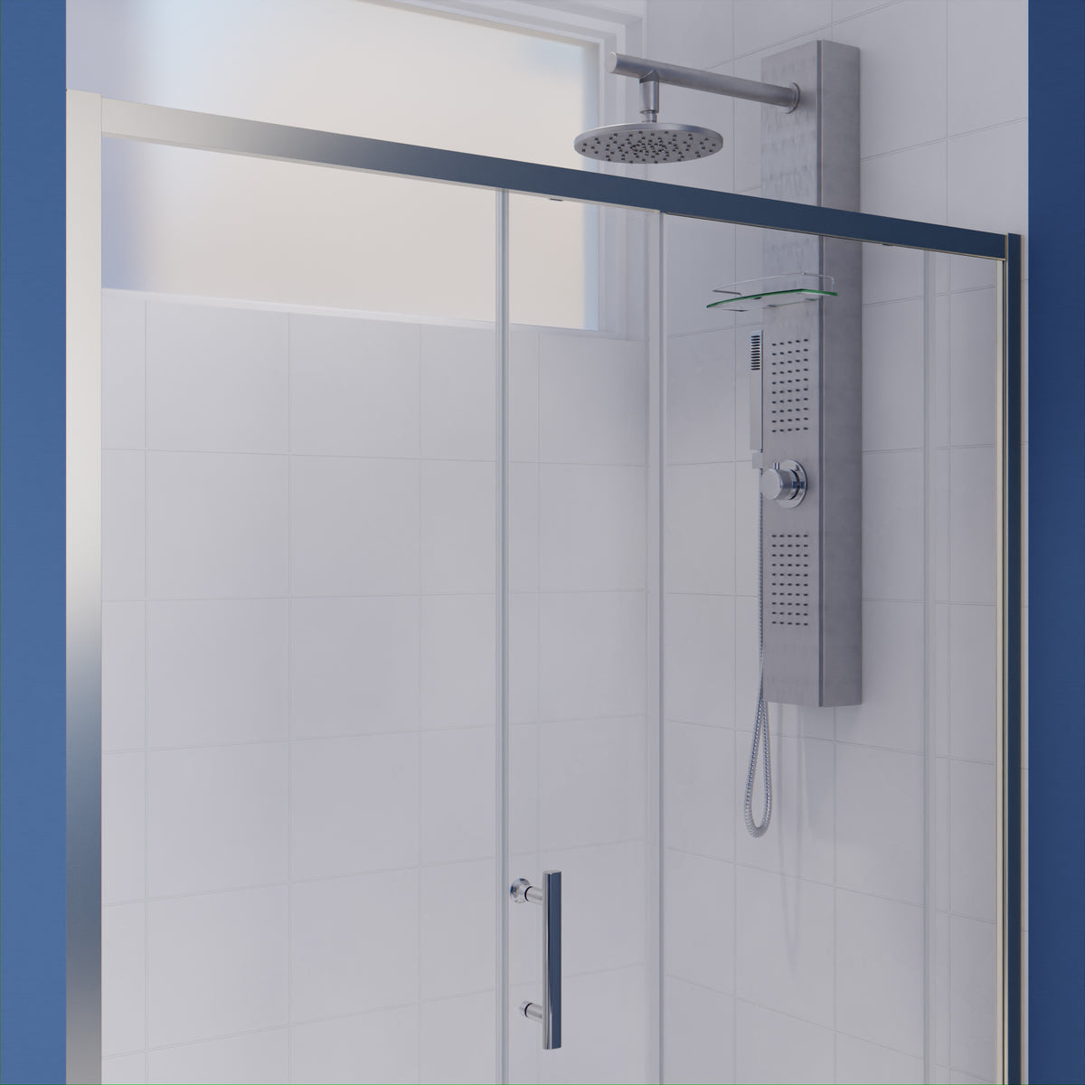 Anzzi Halberd 60 in. x 72 in. Framed Shower Door with TSUNAMI GUARD SD-AZ052-02