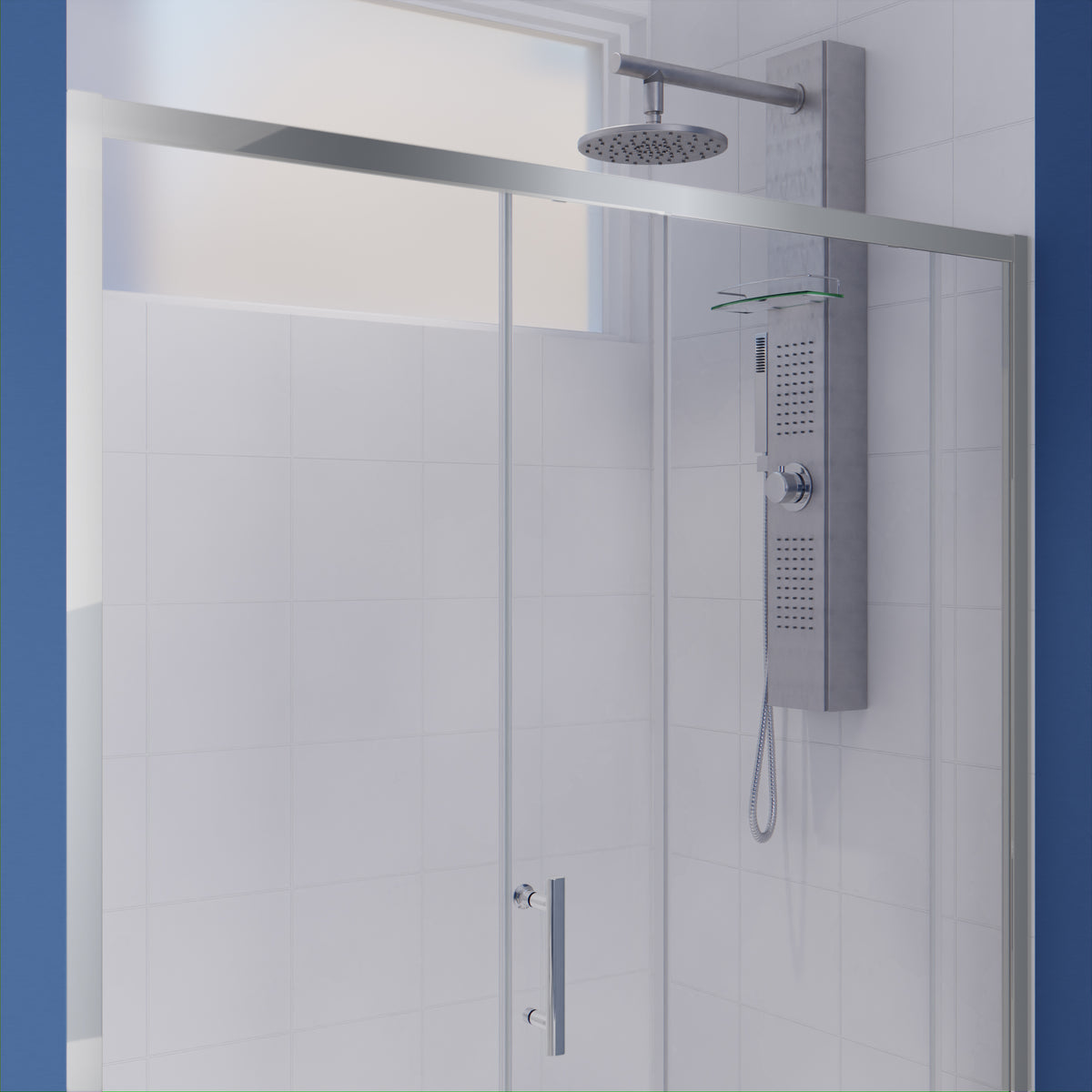 Anzzi Halberd 60 in. x 72 in. Framed Shower Door with TSUNAMI GUARD SD-AZ052-02