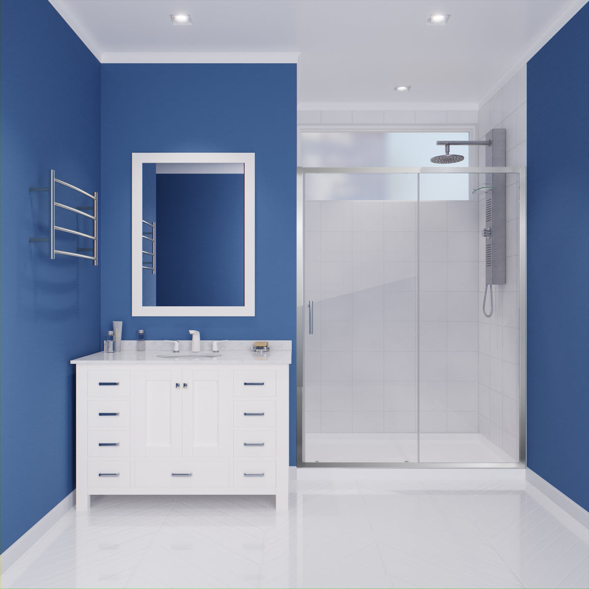 Anzzi Halberd 60 in. x 72 in. Framed Shower Door with TSUNAMI GUARD SD-AZ052-02