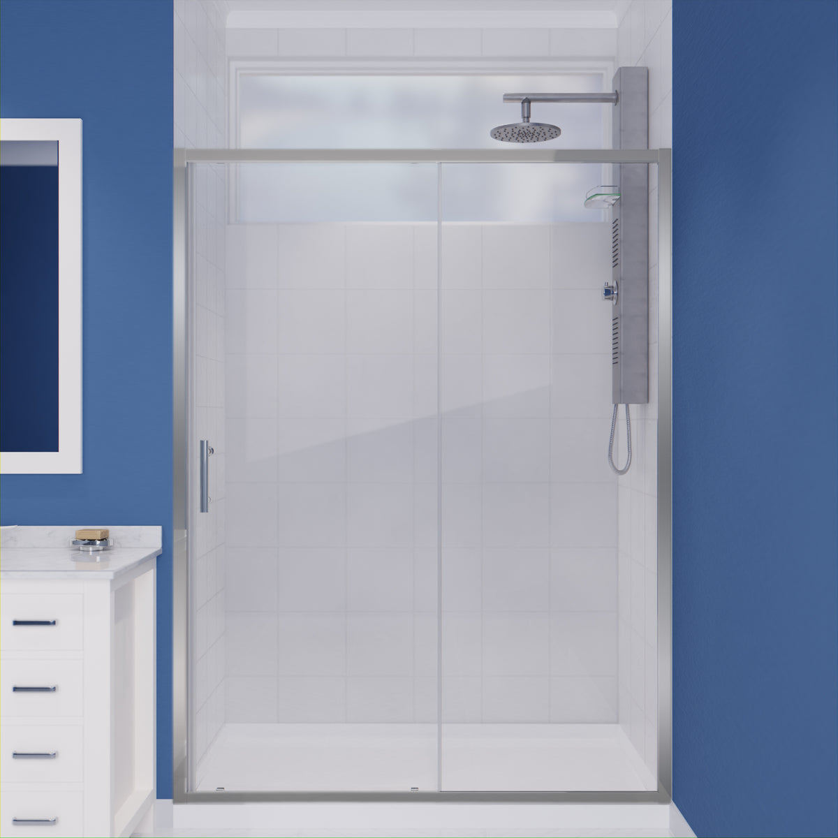 Anzzi Halberd 60 in. x 72 in. Framed Shower Door with TSUNAMI GUARD SD-AZ052-02