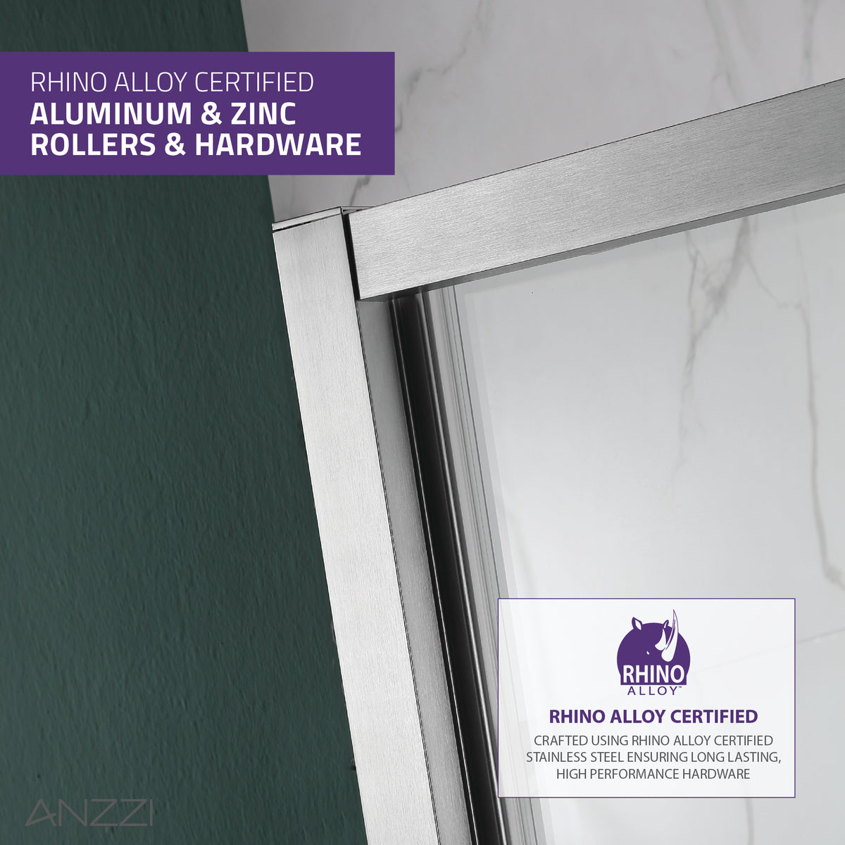 Anzzi Halberd 60 in. x 72 in. Framed Shower Door with TSUNAMI GUARD SD-AZ052-02