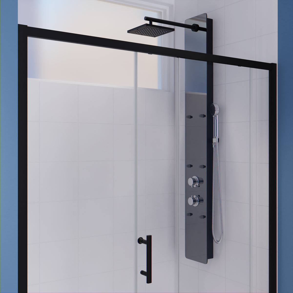 Anzzi Halberd 60 in. x 72 in. Framed Shower Door with TSUNAMI GUARD SD-AZ052-02