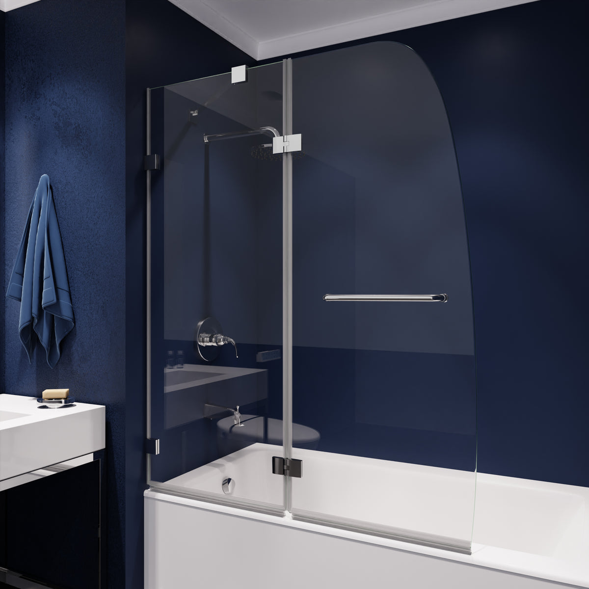 Anzzi Herald Series 48 in. by 58 in. Frameless Hinged Tub Door SD-AZ11-01