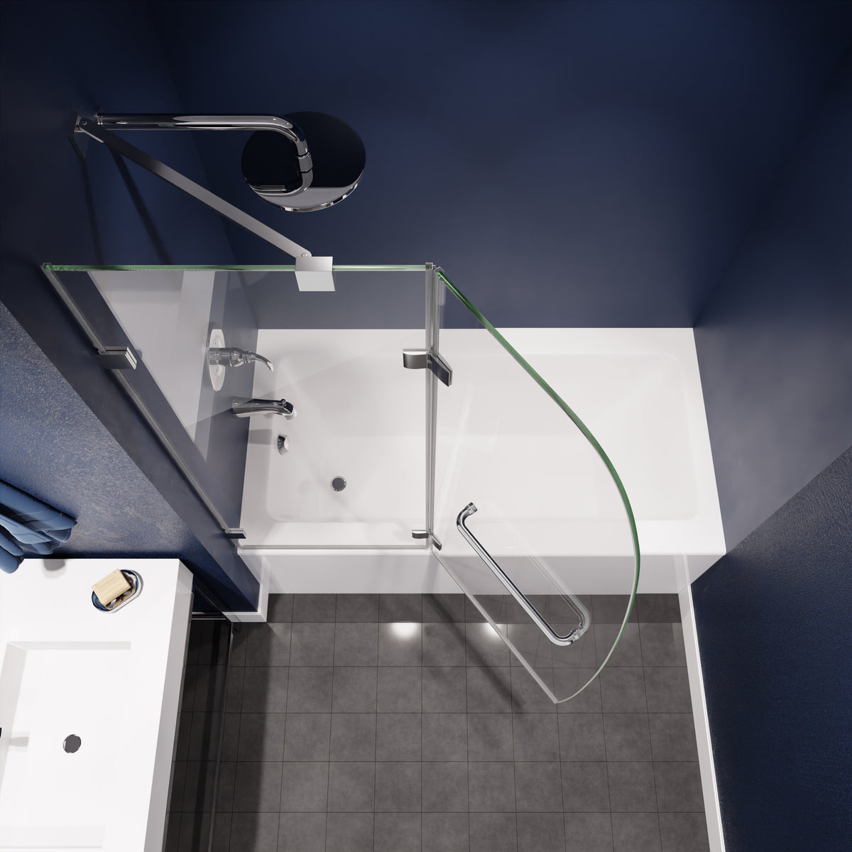 Anzzi Herald Series 48 in. by 58 in. Frameless Hinged Tub Door SD-AZ11-01