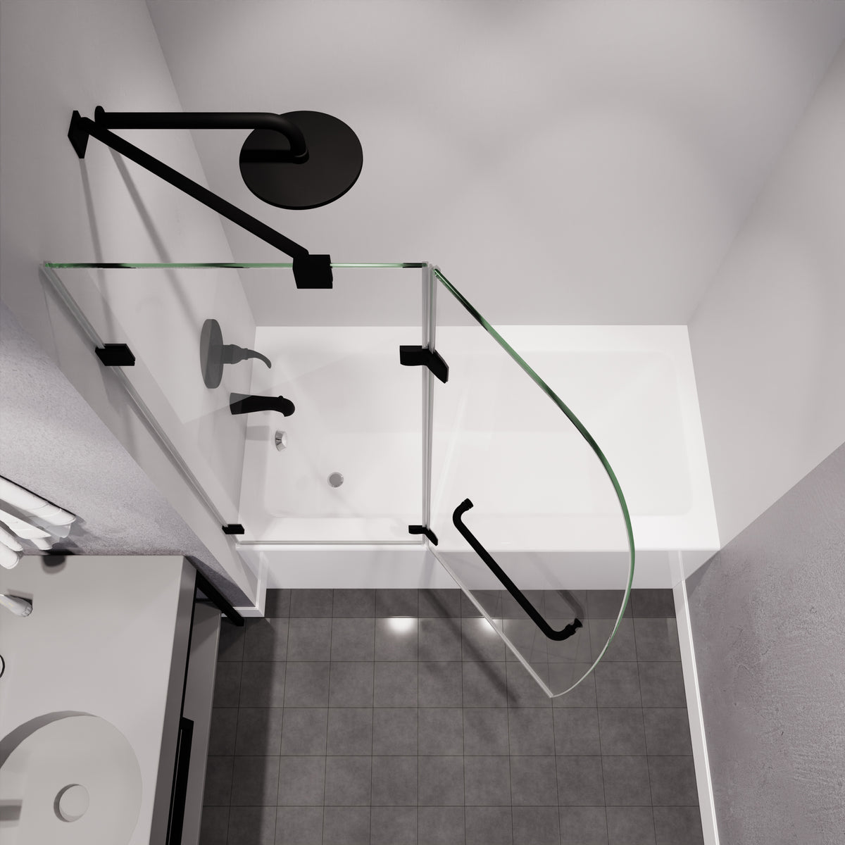 Anzzi Herald Series 48 in. by 58 in. Frameless Hinged Tub Door SD-AZ11-01