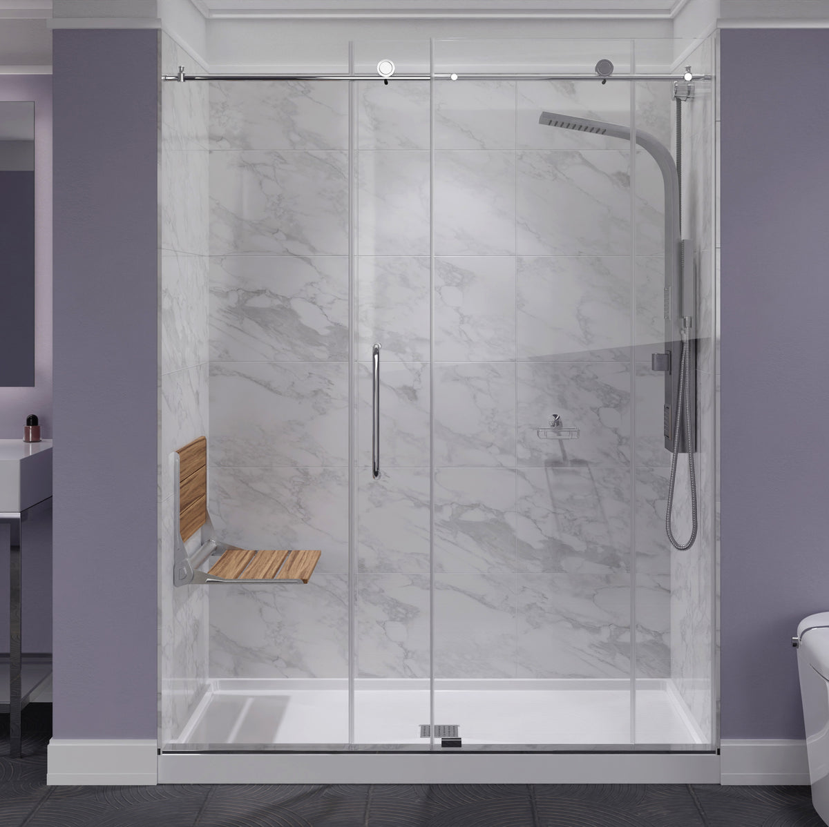 Anzzi Isle 16.7'' Teak Wall Mounted Shower Seat AC-AZ8208