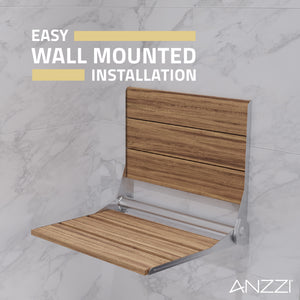 Anzzi Isle 16.7'' Teak Wall Mounted Shower Seat AC-AZ8208