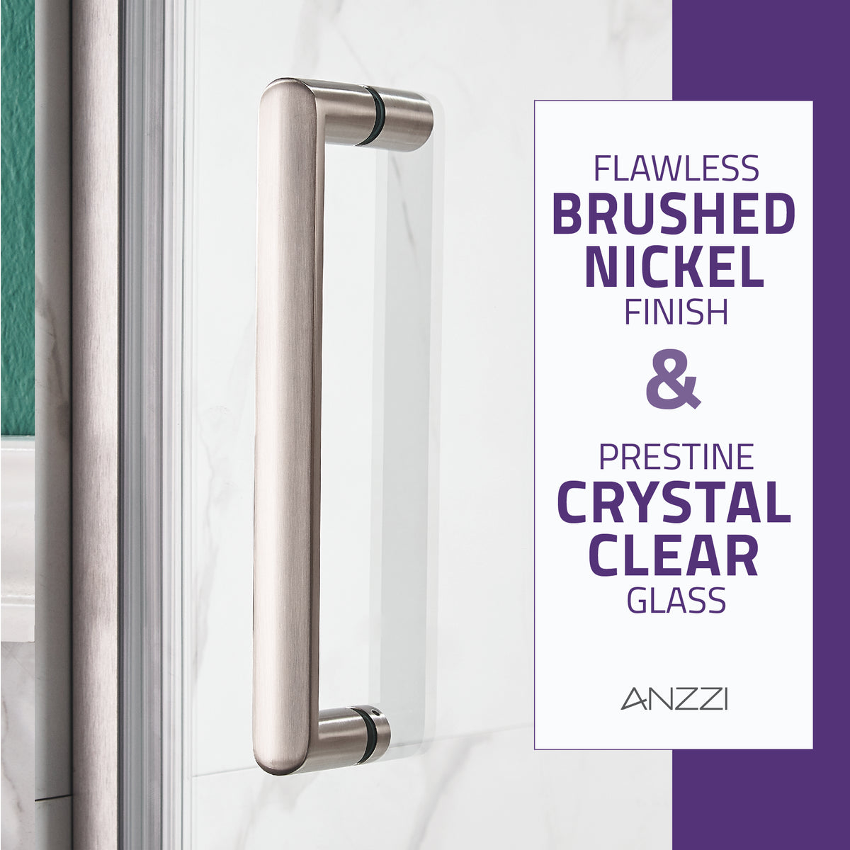 Anzzi Lancer 23 in. x 72 in. Semi-Frameless Shower Door with TSUNAMI GUARD SD-AZ051-01