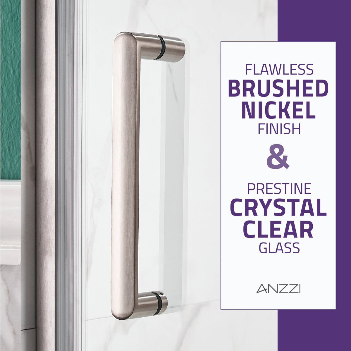 Anzzi Lancer 29 in. x 72 in. Semi-Frameless Shower Door with TSUNAMI GUARD SD-AZ051-02