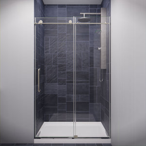 Anzzi Leon Series 48 in. by 76 in. Frameless Sliding Shower Door with Handle SD-AZ8077-01