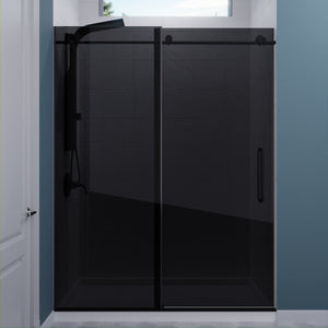 Anzzi Leon Series 60 in. by 76 in. Frameless Sliding Shower Door with Handle SD-AZ8077-02