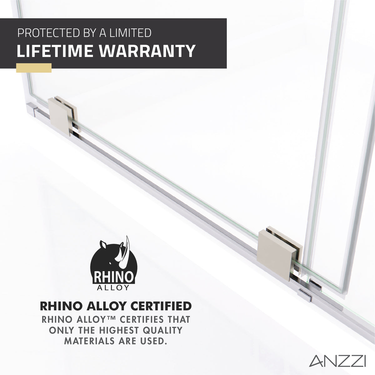 Anzzi Longboat Series 60 in. x 76 in. Semi-Frameless Shower Door with TSUNAMI GUARD SD-AZ055-01