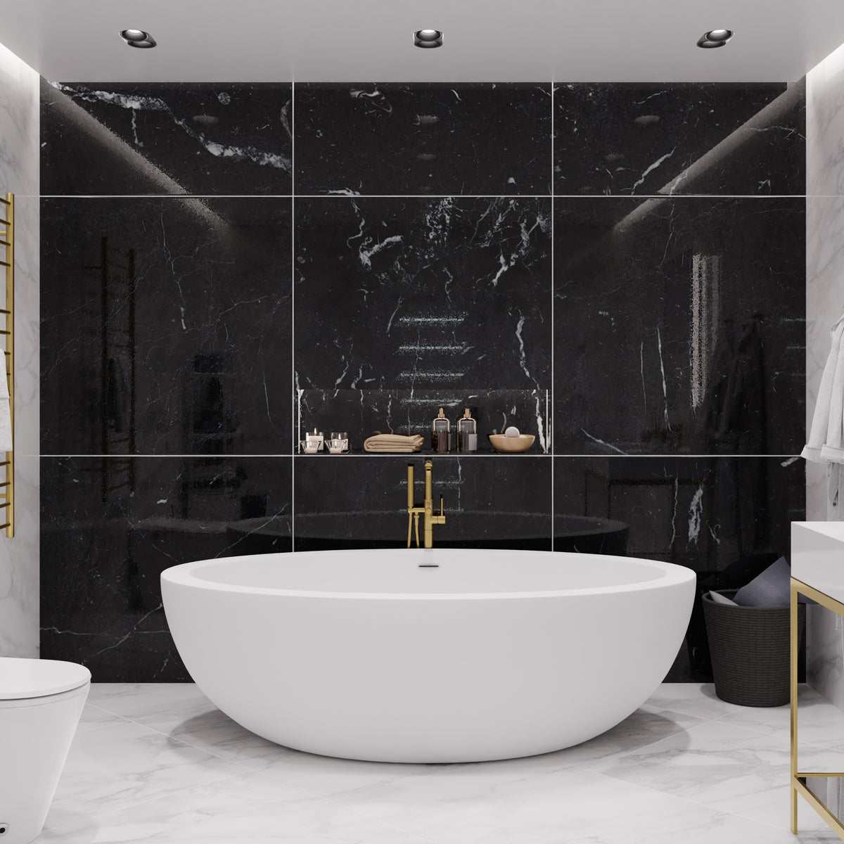 Anzzi Lusso 6.3 ft. Solid Surface Center Drain Freestanding Bathtub in Matte White FT-AZ504