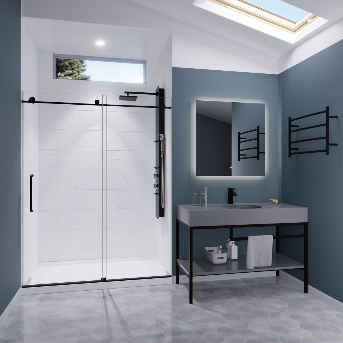 Anzzi Madam Series 60 in. by 76 in. Frameless Sliding Shower Door with Handle SD-AZ13-02