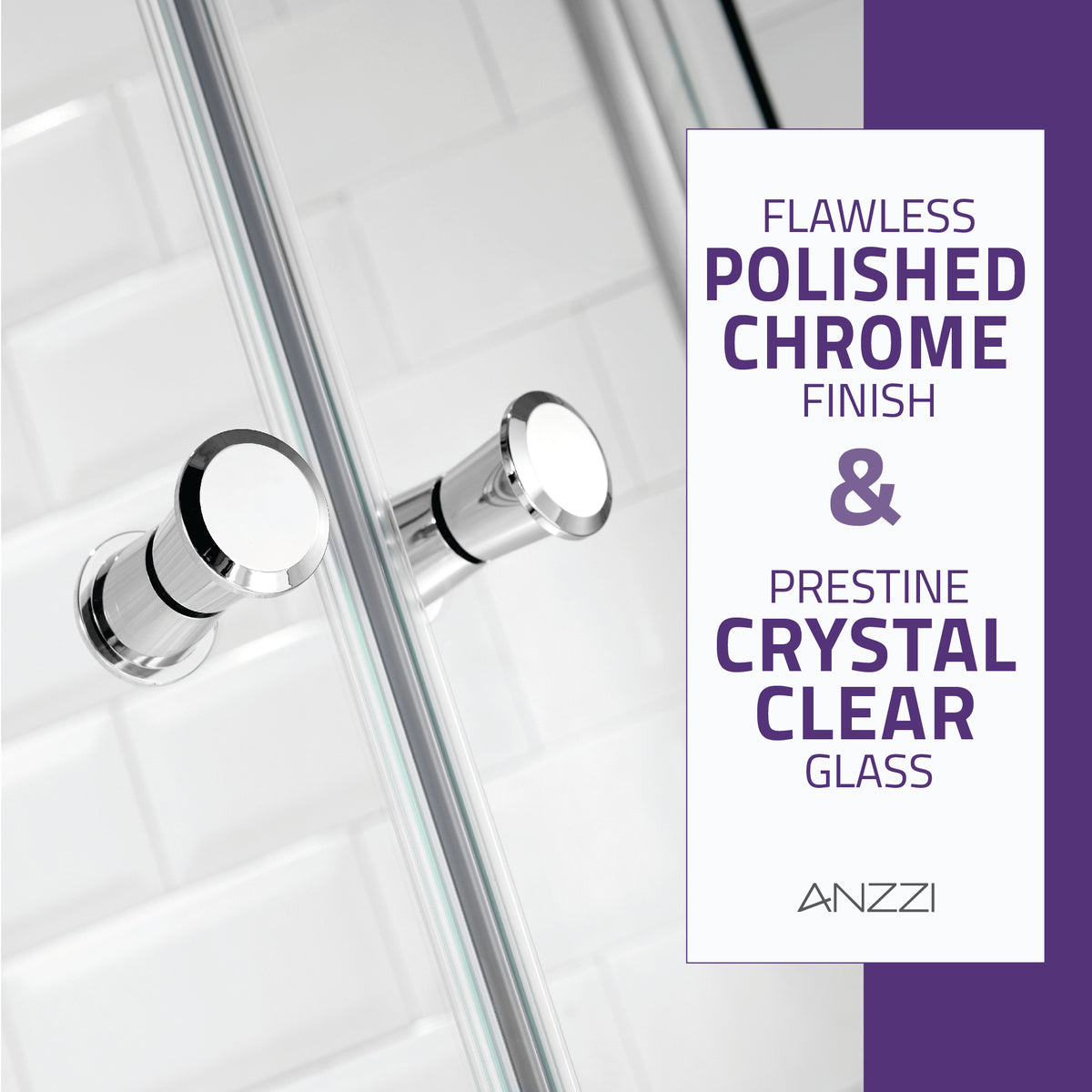 Anzzi Mare 35 in. x 76 in. Framed Shower Enclosure with TSUNAMI GUARD SD-AZ050-01