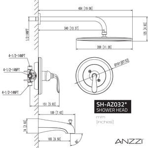 Anzzi Meno Series Single-Handle 1-Spray Tub and Shower Faucet SH-AZ032