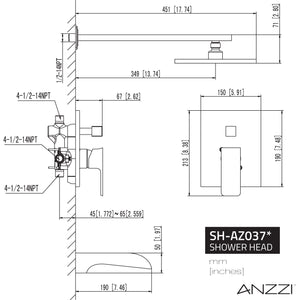 Anzzi Mezzo Series 1-Handle 1-Spray Tub and Shower Faucet SH-AZ037