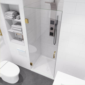 Anzzi Passion Series 24 in. by 72 in. Frameless Hinged Shower Door with Handle SD-AZ8075-01