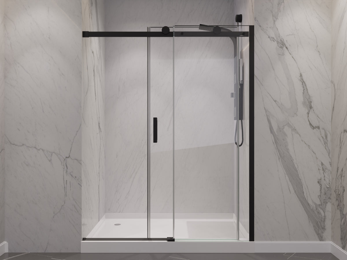 Anzzi Rhodes Series 48 in. x 76 in. Frameless Sliding Shower Door with Handle SD-FRLS05701