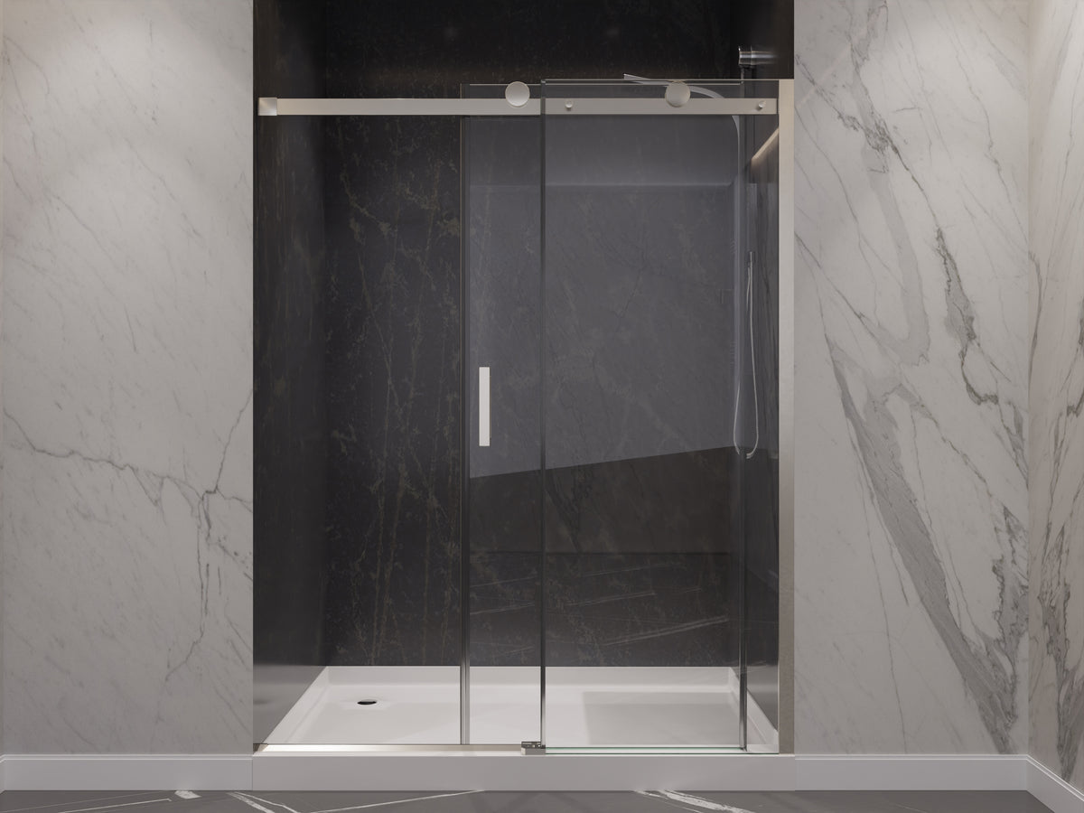 Anzzi Rhodes Series 60 in. x 76 in. Frameless Sliding Shower Door with Handle  SD-FRLS05702