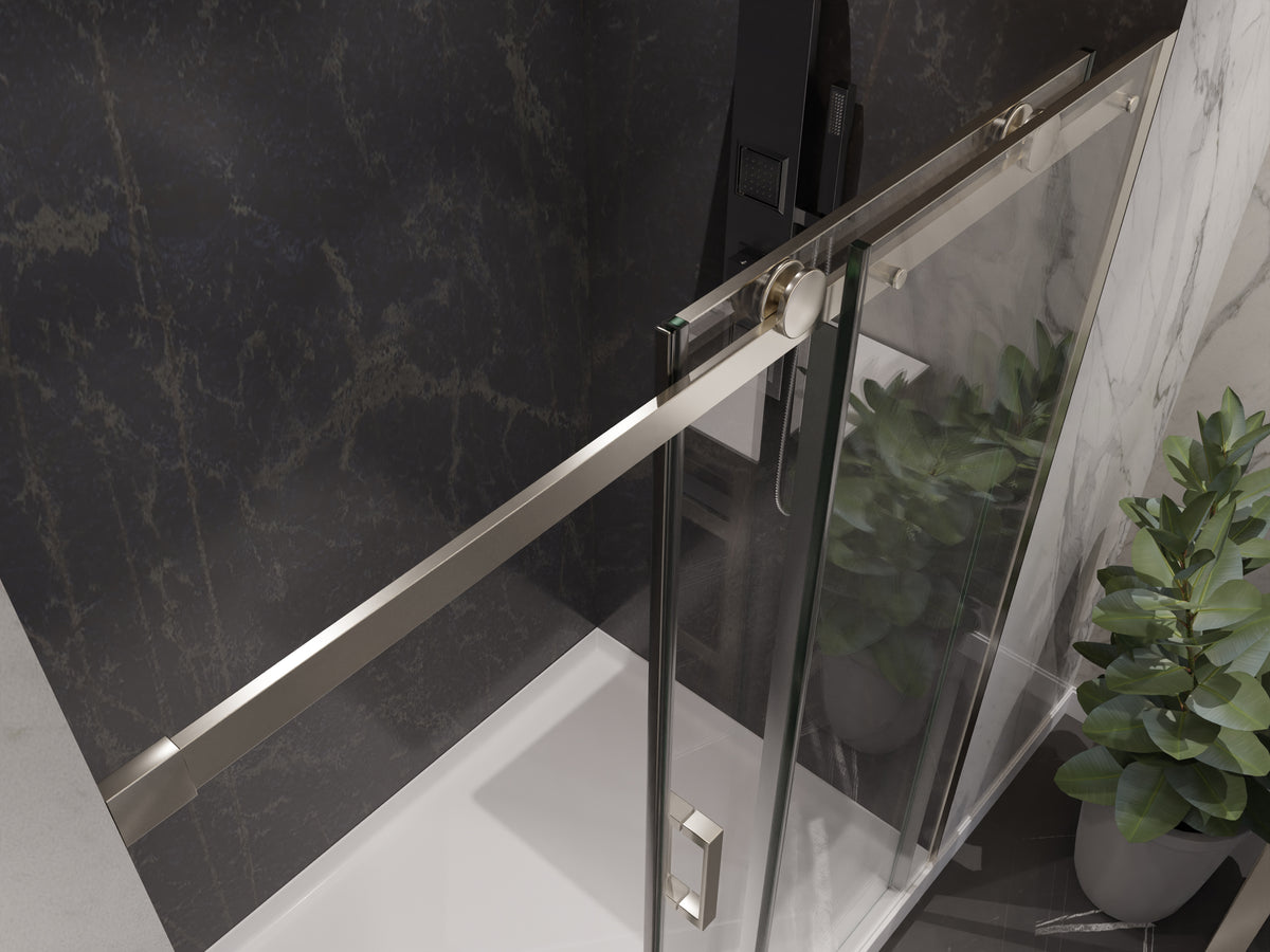 Anzzi Rhodes Series 60 in. x 76 in. Frameless Sliding Shower Door with Handle  SD-FRLS05702