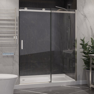 Anzzi Rhodes Series 60 in. x 76 in. Frameless Sliding Shower Door with Handle  SD-FRLS05702