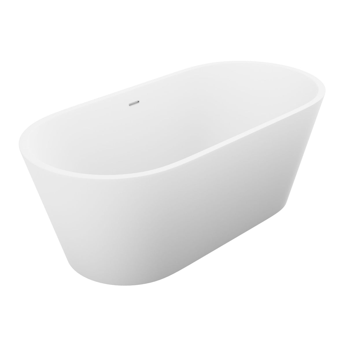 Anzzi Rossetto 5.6 ft. Solid Surface Center Drain Freestanding Bathtub in Matte White FT-AZ503