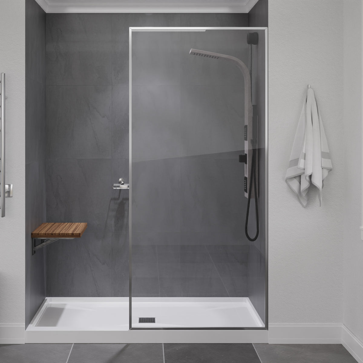 Anzzi Shoren 12.6'' Teak Wall Mounted Folding Shower Seat AC-AZ82