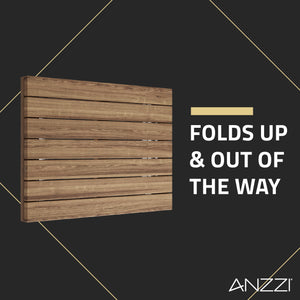Anzzi Shoren 12.6'' Teak Wall Mounted Folding Shower Seat AC-AZ82