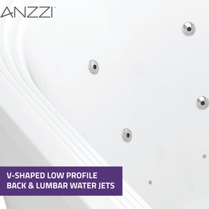 Anzzi Sofi 5.6 ft. Center Drain Whirlpool and Air Bath Tub in White FT-AZ201