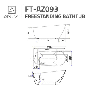 Anzzi Trend Series 5.58 ft. Freestanding Bathtub in White FT-AZ093