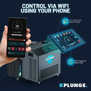 Anzzi 62 in. 2-Person 0-Jet Cedar Cold Plunge  Ice Bath Tub/Hot Tub with 1 HP Powerful Chiller and Heater in Natural Finish CP-C6242CDR1HP