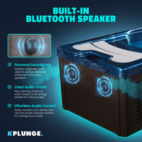 Anzzi 69 in. 1-Person 2-Jets All-in-One Cold Plunge and Hot Tub with Built-in Chiller, Lights, and WiFi in Blue CP-CH7939BL