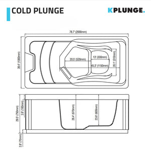 Anzzi 69 in. 1-Person 2-Jets All-in-One Cold Plunge and Hot Tub with Built-in Chiller, Lights, and WiFi in Blue CP-CH7939BL