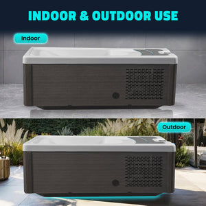 Anzzi 69 in. 1-Person 2-Jets All-in-One Cold Plunge and Hot Tub with Built-in Chiller, Lights, and WiFi in White CP-CH7939WH